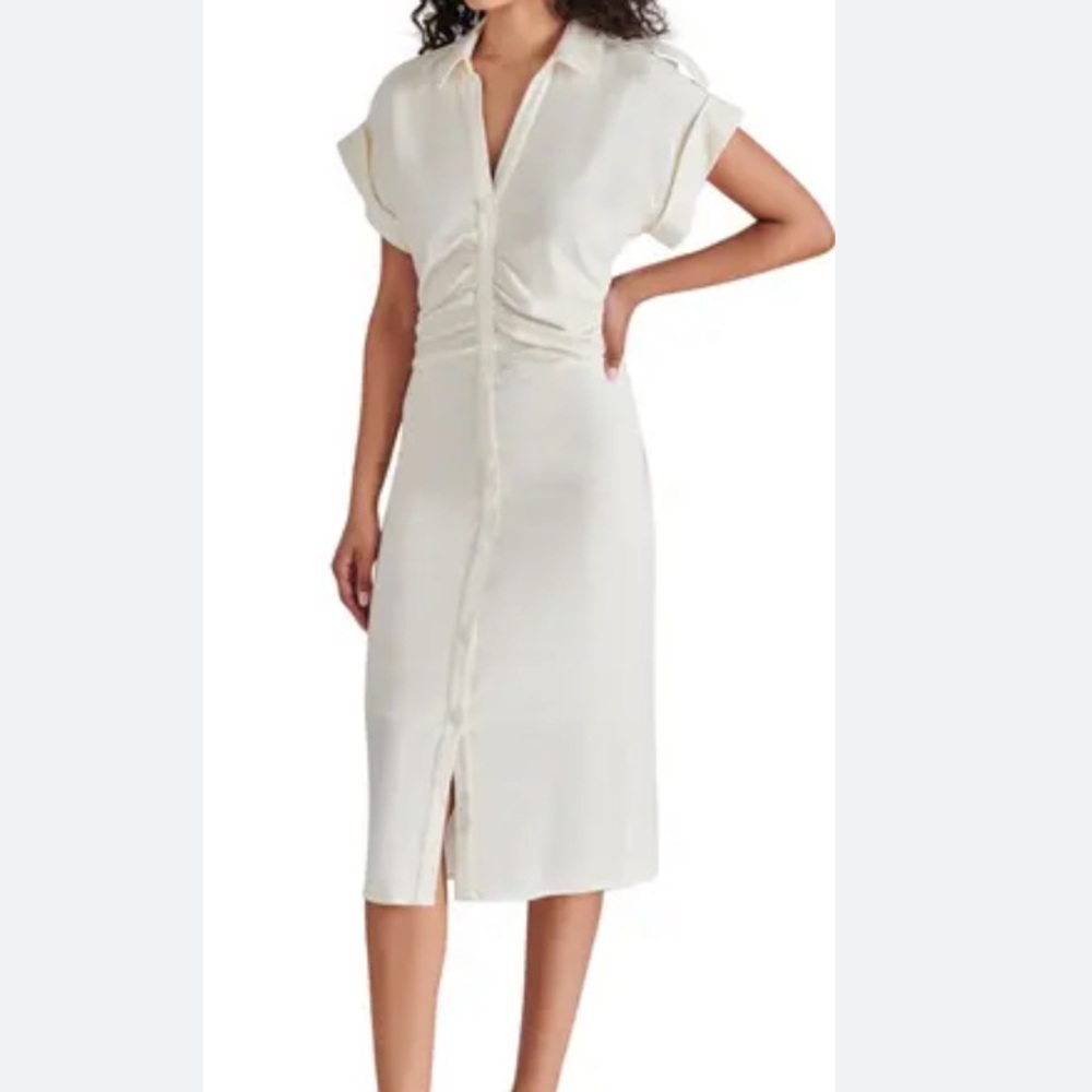 Steve Madden Cream linen blend Midi Dress